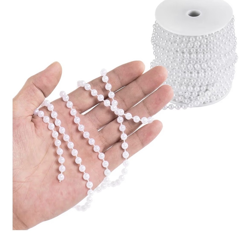 Chic White Beaded Garland for Celebrations